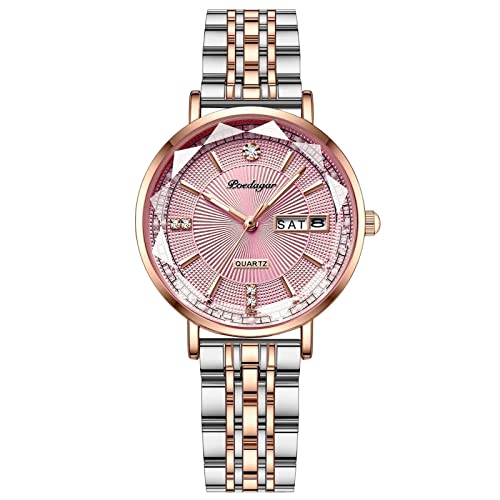 rorios Frauen Uhren Analog Quarz Uhr mit Edelstahlband Mode Wasserdicht Damenuhr Diamant Armbanduhren für Frauen Mädchen von rorios