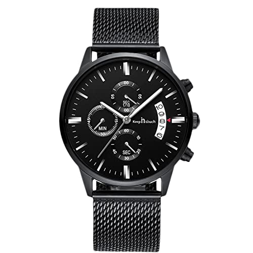 rorios Herren Analog Quarz Uhren Geschäft Leuchtend Armbanduhr Wasserdicht Chronograph Uhren Männer Datum Kalender Uhr mit Edelstahlband von rorios