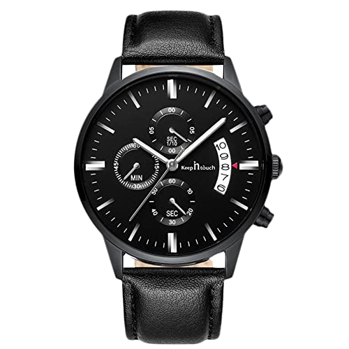 rorios Herren Analog Quarz Uhren Geschäft Leuchtend Armbanduhr Wasserdicht Chronograph Uhren Männer Datum Kalender Uhr mit Lederarmband von rorios