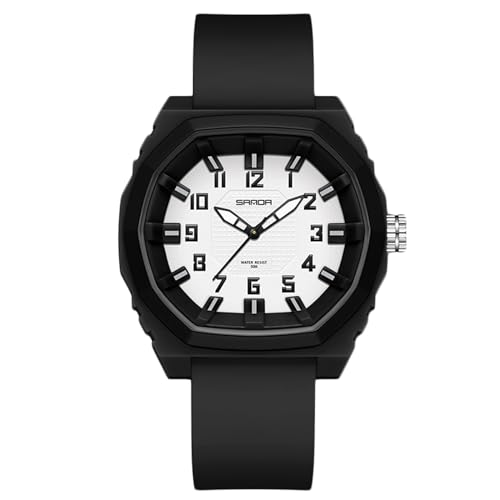 rorios Herren Minimalistisch Uhren Quarz 5ATM wasserdichte Armbanduhr Sport Leuchtend Herrenuhren Freizeit Analog Uhr Unisex Silikon für Teenager Schwarz Weiß A rorios Herren Minimalistisch Uhren Quarz 5ATM wasserdichte Armbanduhr Sport Leuchtend Herrenuhren Freizeit Analog Uhr Unisex Silikon für Teenager Schwarz Weiß A von rorios