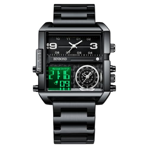 rorios Herren Multifunktional Digital Armbanduhr Mode Quadratische Quarz Uhr Großem Zifferblatt und Elektronischer Analoganzeige Herrenuhren mit Alarm Schwarz Weiß C rorios Herren Multifunktional Digital Armbanduhr Mode Quadratische Quarz Uhr Großem Zifferblatt und Elektronischer Analoganzeige Herrenuhren mit Alarm Schwarz Weiß C von rorios