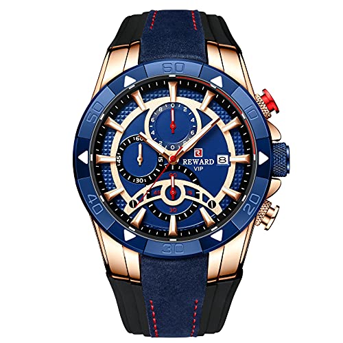 rorios Herren Uhren Analogue Quartz Armbanduhr mit Silikon Armband Chronograph Sport Uhr Mode Uhren für Männer Herren von rorios