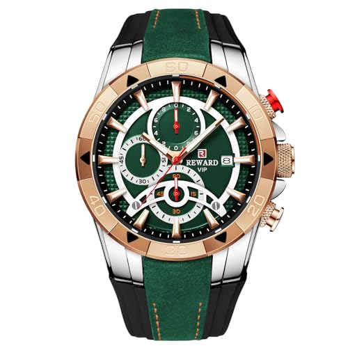 rorios Herren Uhren Analogue Quartz Armbanduhr mit Silikon Armband Chronograph Sport Uhr Mode Uhren für Männer Herren von rorios