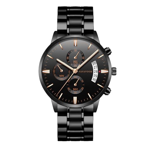 rorios Herren Uhren analog Quarz Chronograph wasserdichte Männerhandschuhe Business Classic Kleideruhr mit Kalender Edelstahlgurt Für Männer Roségold von rorios