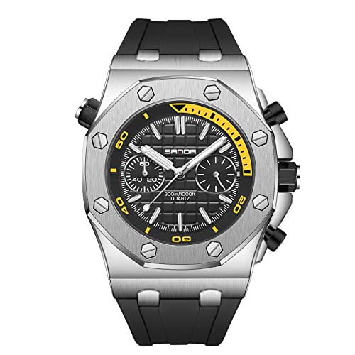 rorios Herrenuhren Analogue Quartz Uhren Mode Leuchtend Uhr für Herren Männer Multi Zifferblatt wasserdichte Armbanduhr von rorios