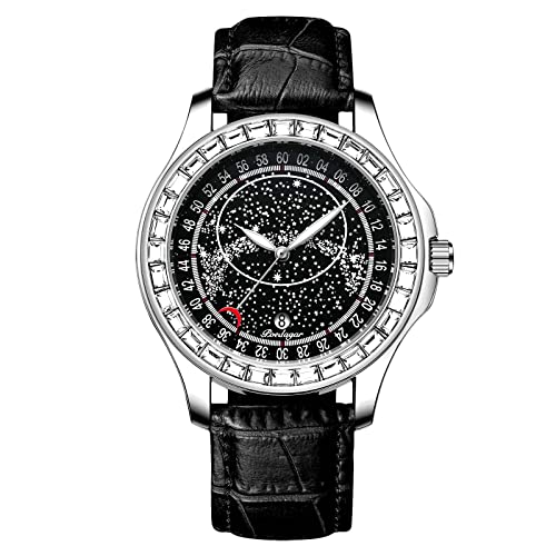 rorios Herrenuhren wasserdichte Leuchtend Uhr mit Lederband Analogue Quartz Uhren Klassisches Kalender Armbanduhr für Herren Männer von rorios