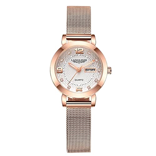 rorios Mode Damenuhr Leuchtende Quarz Armbanduhren mit Edelstahlband Wasserdicht Diamant Frauen Uhren von rorios