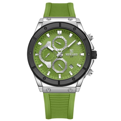 rorios Mode Herren Armbanduhren Minimalistisch Silikon Armband Uhr Multifunktional Chronograph Uhr Freizeit Analog Quarz für Männer Leuchtend von rorios