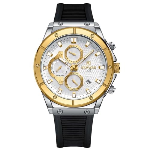 rorios Mode Herren Armbanduhren Minimalistisch Silikon Armband Uhr Multifunktional Chronograph Uhr Freizeit Analog Quarz für Männer Leuchtend von rorios