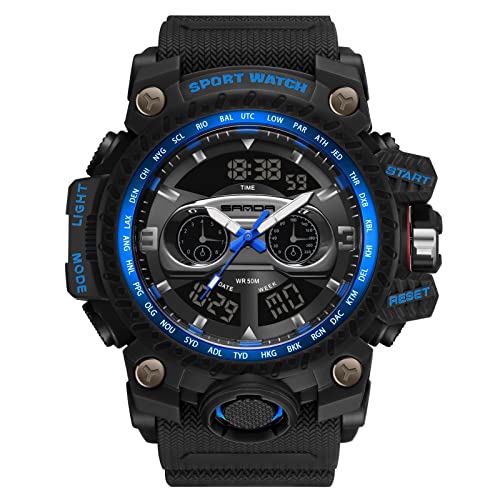 rorios Sport Herren Uhren Outdoor Digitaluhren mit Alarm Timer Militär Kalender Armbanduhr für Männer Jungen von rorios