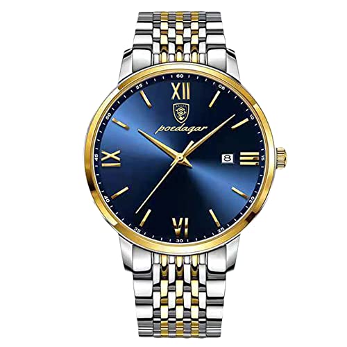 rorios klassisch Herrenuhren Analogue Quartz mit Edelstahlarmband Leuchtende Armbanduhr wasserdichte Diamant Uhr für Herren Männer von rorios