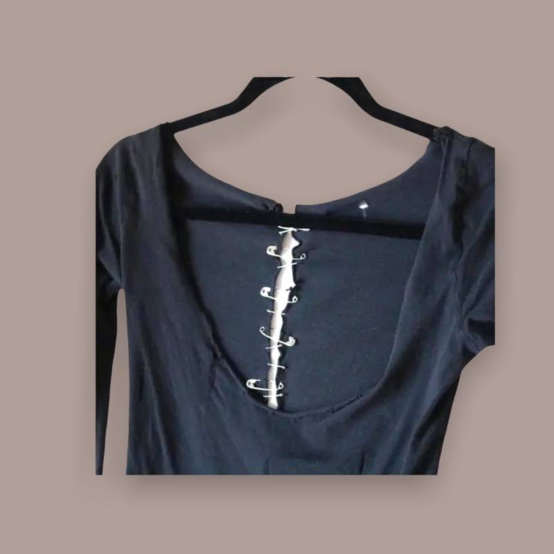 Salvage Sicherheitsnadel Top | 80Er 90Er Xs Vintage Schwarze Baumwolle Netz Stretch Strickjacke Salvage Sicherheitsnadel Top | 80Er 90Er Xs Vintage Schwarze Baumwolle Netz Stretch Strickjacke von roseabove