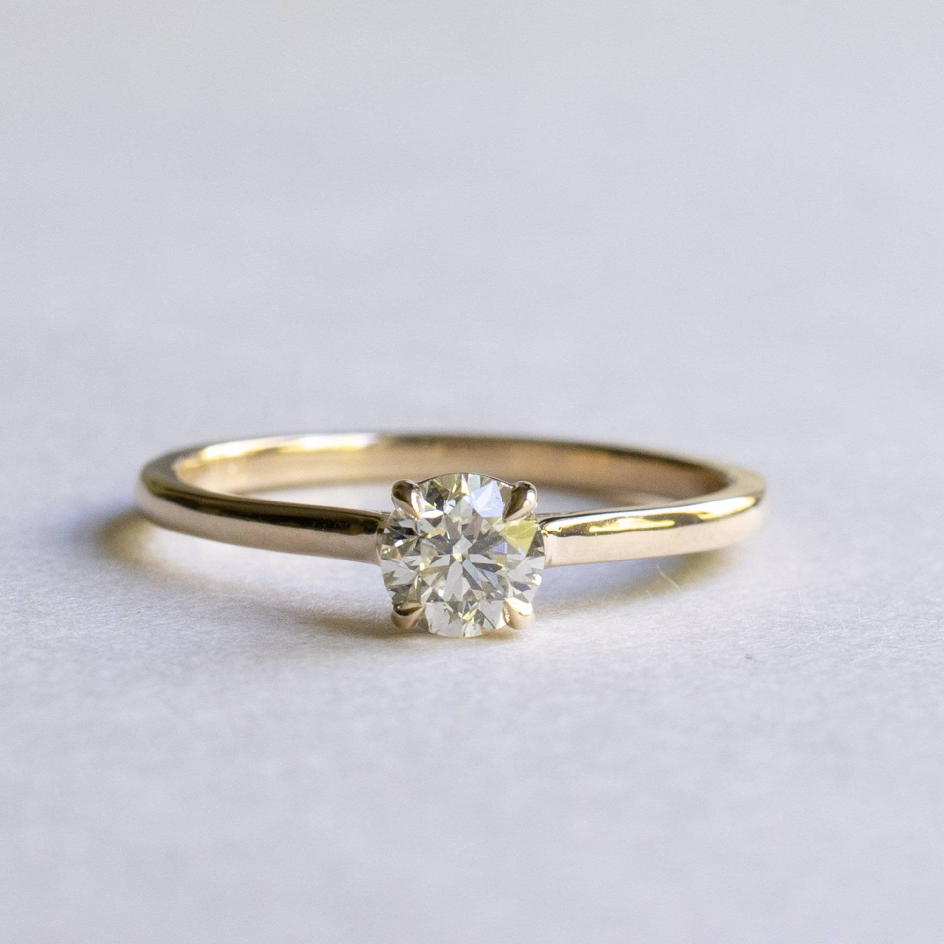 14K Gold 0, 5 Ct Diamant-Solitärring, Diamant-Verlobungsring, Runder Diamant-Verlobungsring von roseandchoc