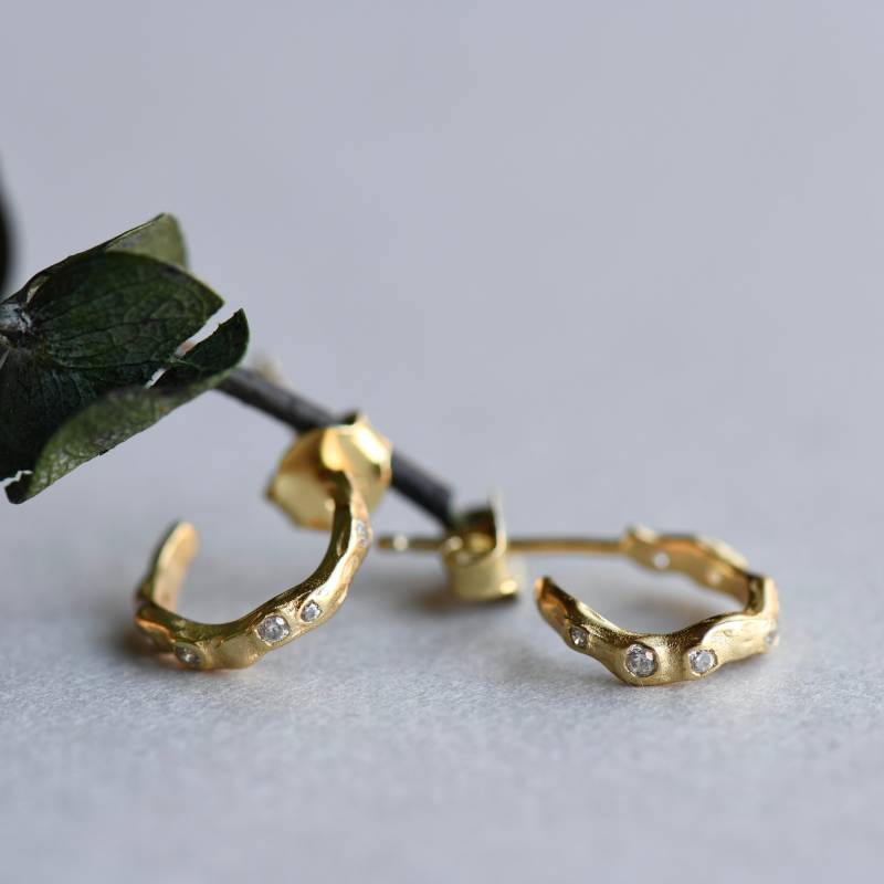 Hoop Ohrringe, Offene Hoops, Zweig Creolen, Rose Gold Und Choc Geschenke von roseandchoc