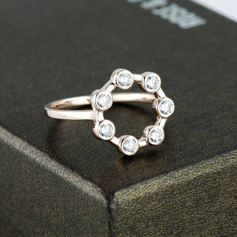 Rose Gold Plated Cz Sterling Silber Offener Kreis Ring von roseandchoc