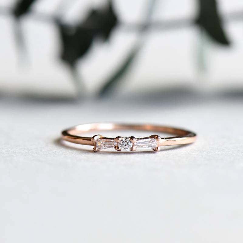Rosegold Vermeil Bowtie Ring Sterling Silber Cubic Zirkonia von roseandchoc
