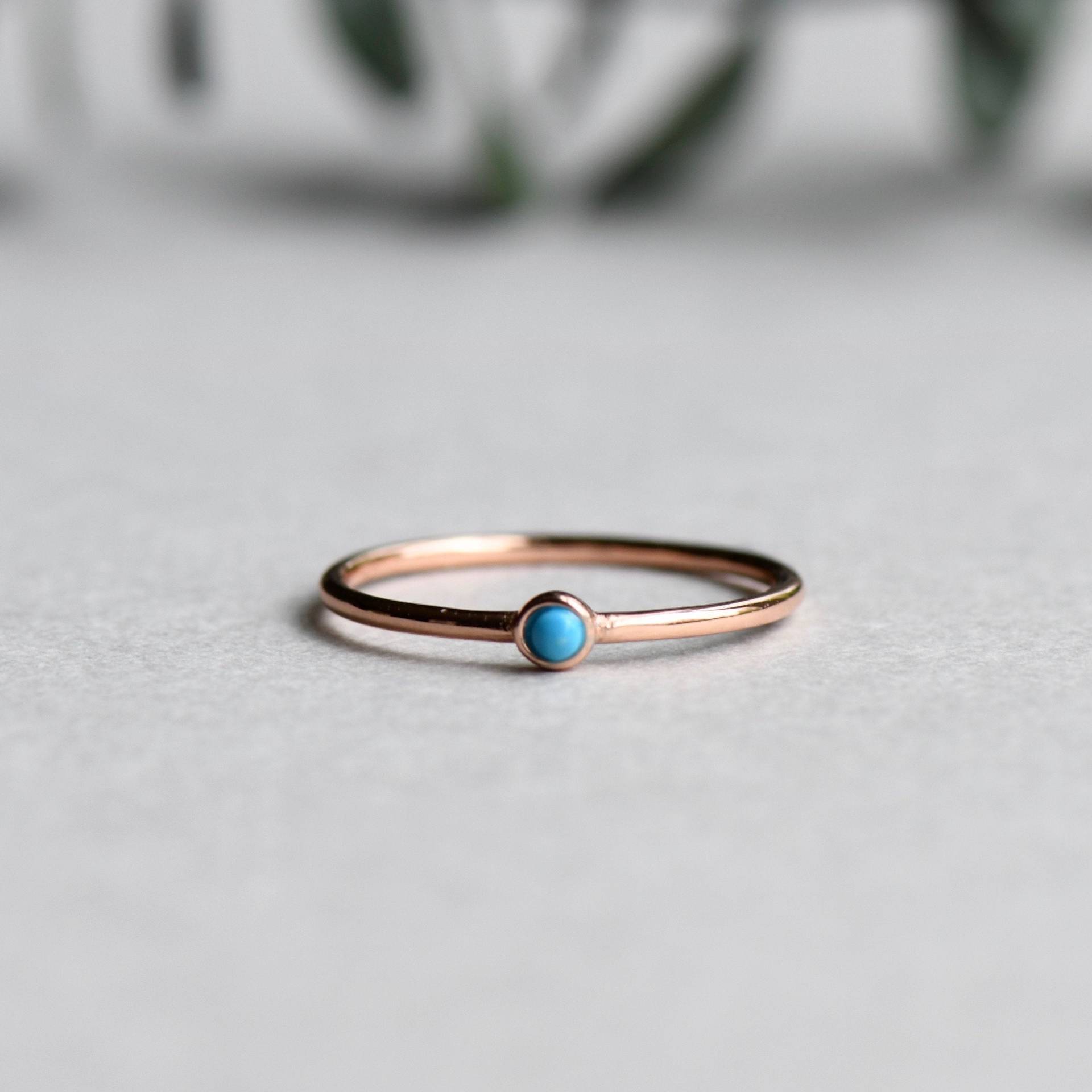 Rose Gold Vermeil Türkis Ring, Und Choc, Zierliche Boho Ring von roseandchoc