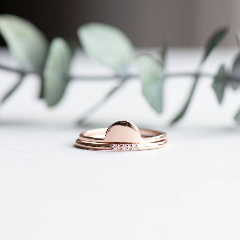 Rosegold Vermeil Halbmond Ring, 925 Sterling Silber, Roseandchoc Stacking Minimalist Ring von roseandchoc