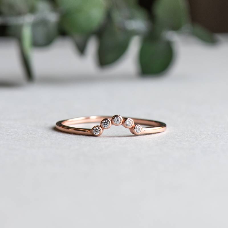 Rosegold Vermeil Ring, Lünettenring, Ring Wraps, Minimalist Stacking Zarter 925 Sterling Silber von roseandchoc