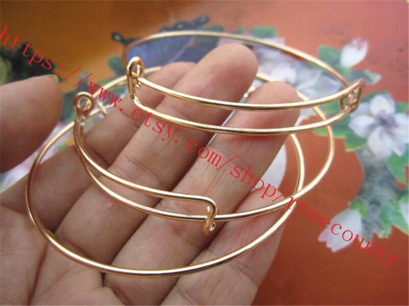100 Stk Kc Gold Verstellbare Armreif-Rohlinge | 64mm von rosecounty