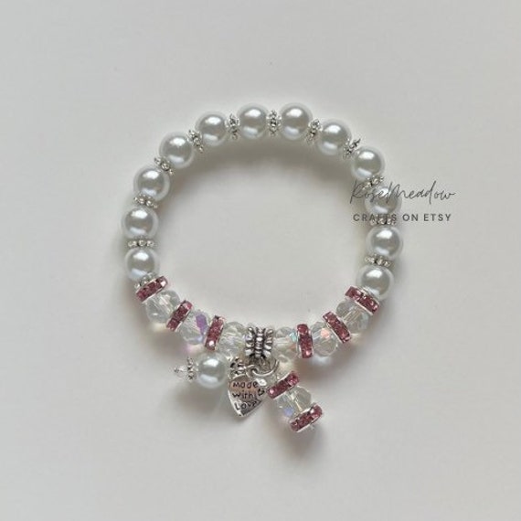 Armband Mit Kristallen Und Perlen von rosemeadowcrafts
