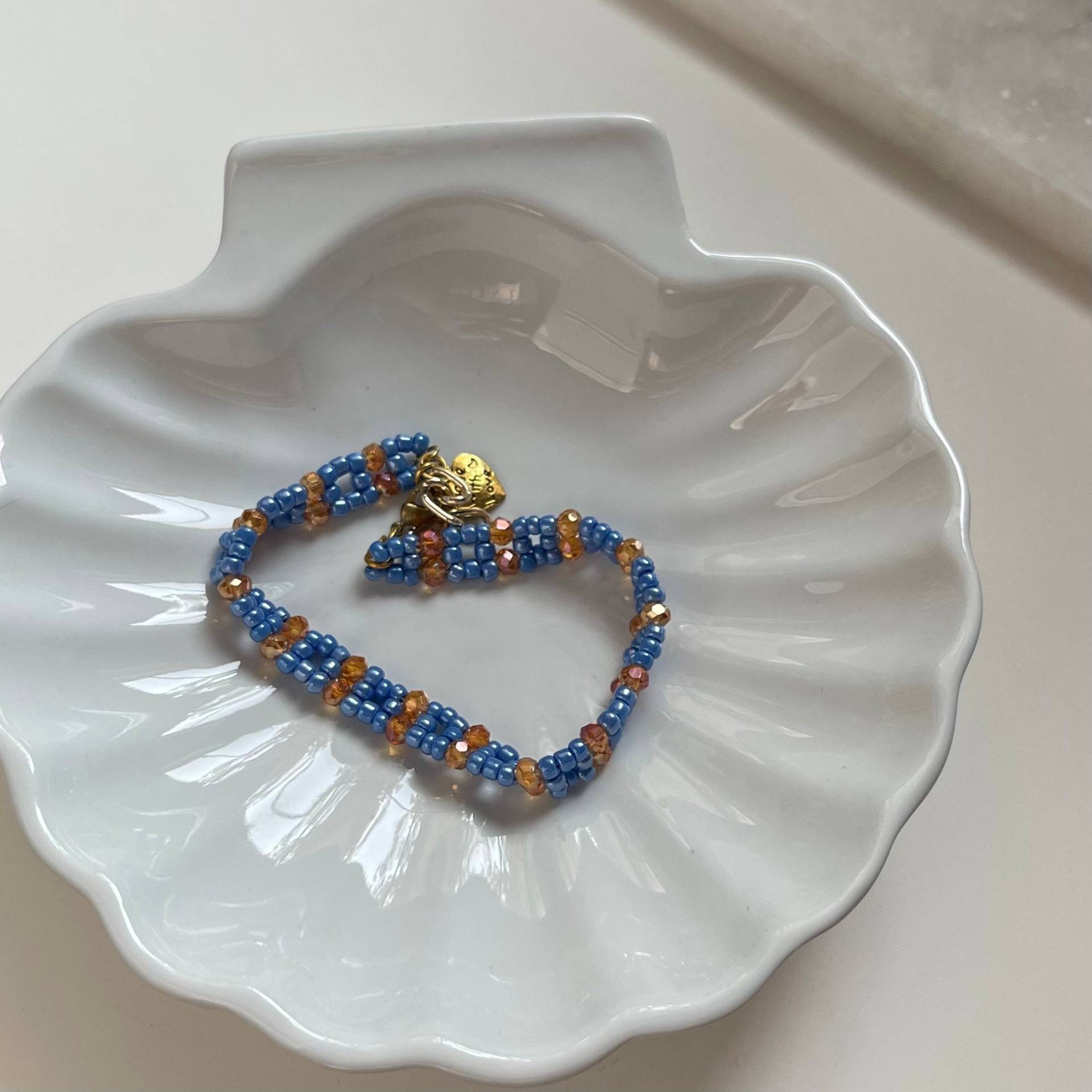 Blaues Perlen Armband von rosemeadowcrafts
