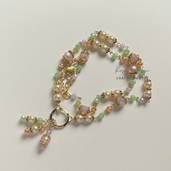 Pastell Kristall Halskette von rosemeadowcrafts