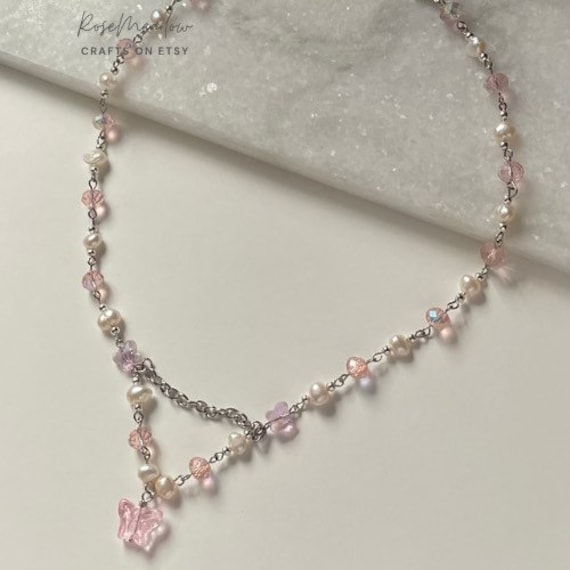 Schmetterling Halskette von rosemeadowcrafts