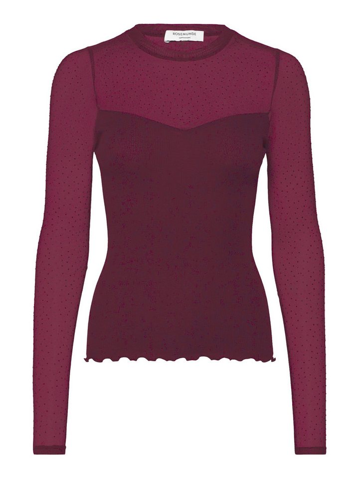 rosemunde Langarmshirt Bernadine shirt Spitzeneinsatz an Brust und Ärmeln, feminin, bequem, reine Baumwolle von rosemunde
