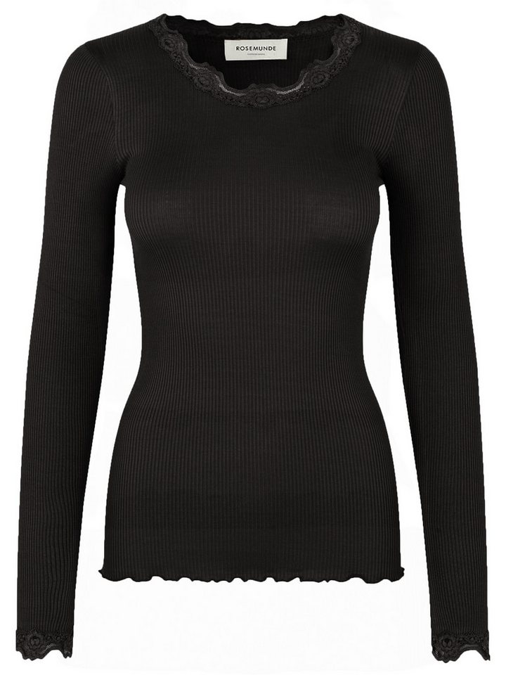 rosemunde Longsleeve Babette silk shirt Langarm, mit Spitze, feminin, bequem, Seide- /Baumwollmischung von rosemunde