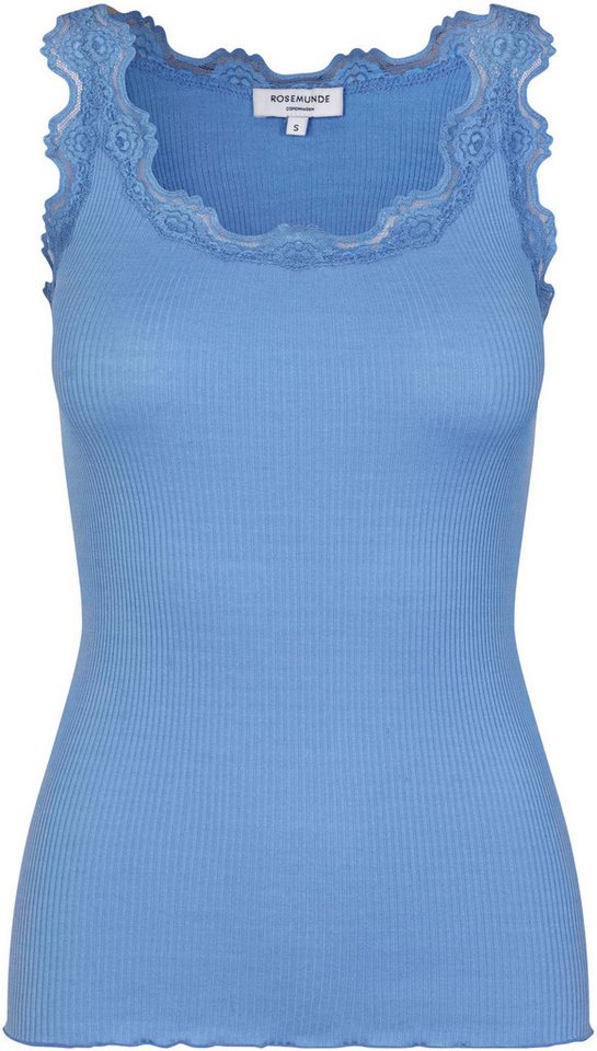 rosemunde Tanktop Babette Silk Top wunderschöner Vintage-Spitzenbesatz an Ausschnitt und Trägern von rosemunde