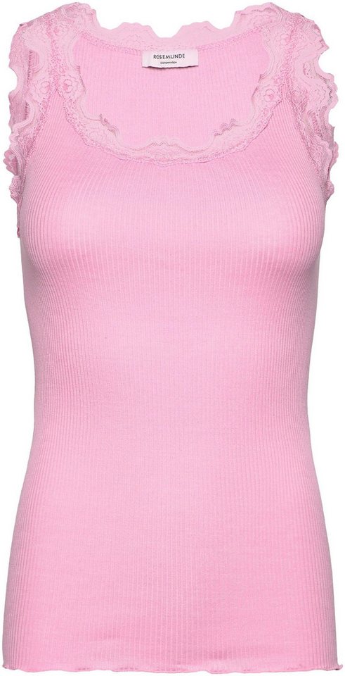 rosemunde Tanktop Babette Silk Top wunderschöner Vintage-Spitzenbesatz an Ausschnitt und Trägern von rosemunde