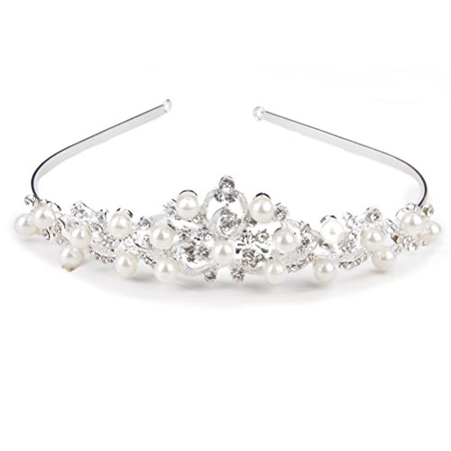 Diadem Krone Hochzeit Haarband Stirnband Haarreif Kristall Perle Brautschmuck von rosenice