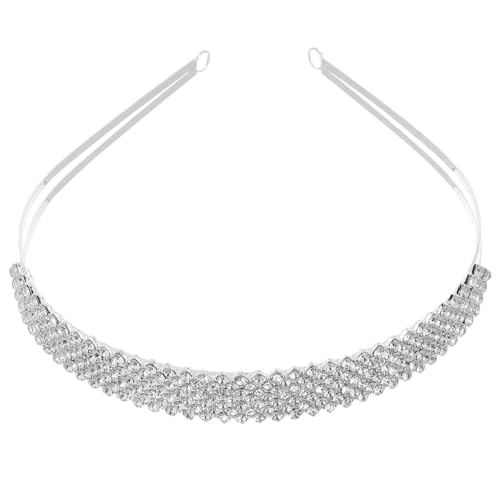 ROSENICE Kristall Diadem Haarband Brautschmuck Stirnband Strass Haarreif (Silber) von rosenice