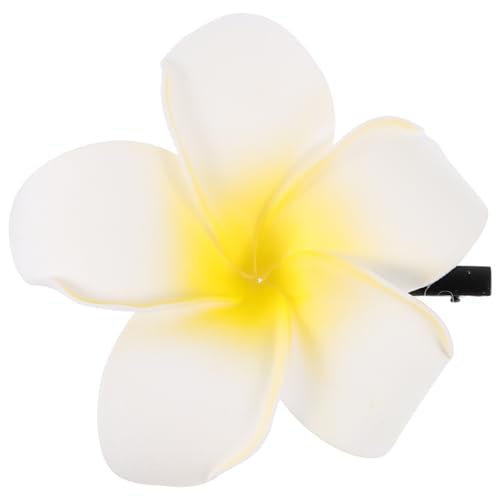 rosenice Plumeria Haarspange Für Frauen - Zarte Blumen Haarklammer in Gelb Und Weiß Ideal Für Hochzeiten Und Sommerfestivals 10 Cm Durchmesser von rosenice