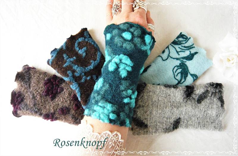 Damen Walk Armstulpen Pulswärmer Geschenk Stulpen Muster Geburtstag Ostern Weihnachten von rosenknopf