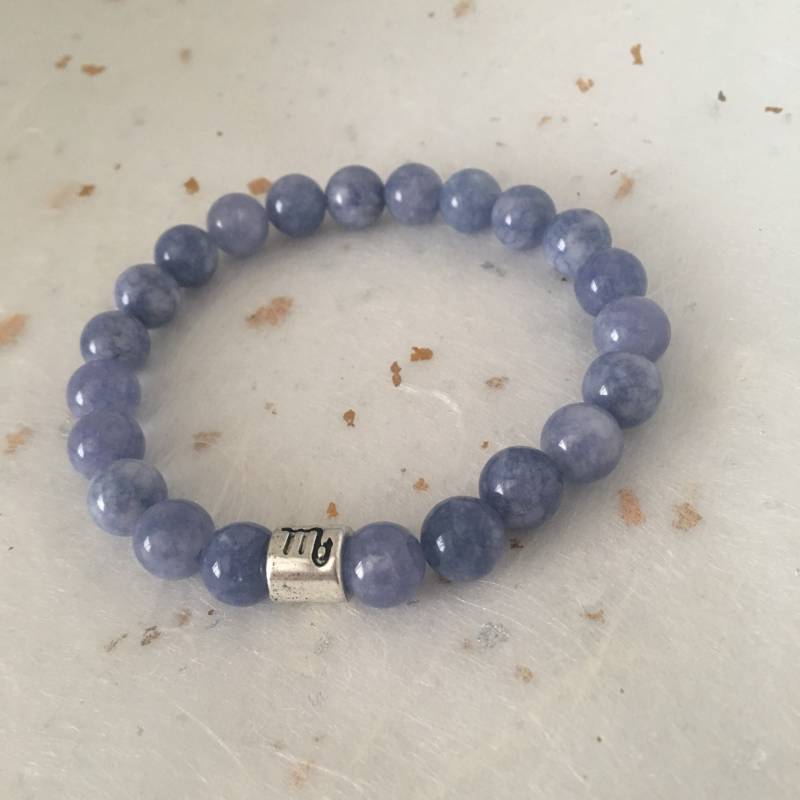 Blau Angelit Skorpion Sternzeichen Armband von roshnidesaiandthings