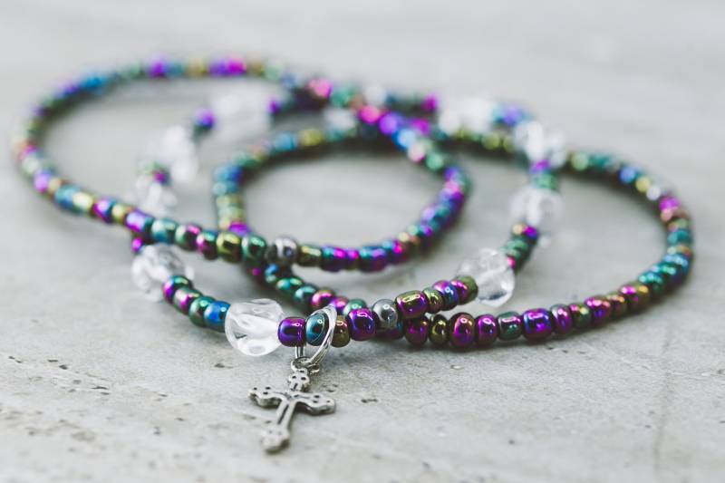 Dreifach Klar Facettierte Rondelle Kristall 8 Mm, Handgefertigte Christian, Rosenkranz & Kein Kreuz Armbänder Dreifach Klar Facettierte Rondelle Kristall 8 Mm, Handgefertigte Christian, Rosenkranz & Kein Kreuz Armbänder von rosiesbracelets