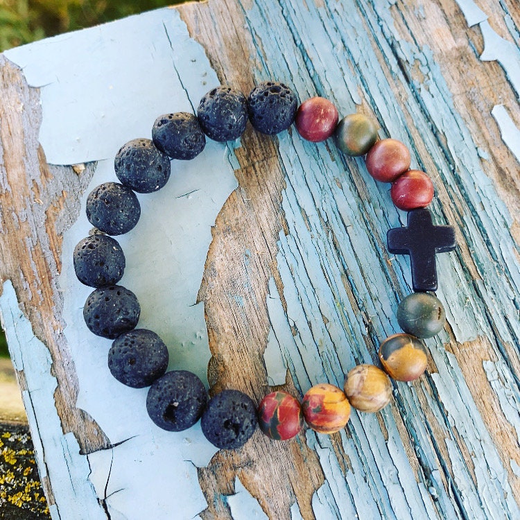 Lava Rock & Halbedelstein 10/8 Mm Handarbeit Christian, Rosenkranz Und Kein Kreuz Armbänder Lava Rock & Halbedelstein 10/8 Mm Handarbeit Christian, Rosenkranz Und Kein Kreuz Armbänder von rosiesbracelets