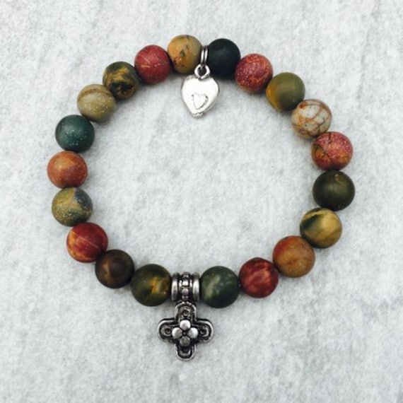 Red Creek Jaspis 8 Mm, Handgemachte Christliche, Rosenkranz & Kein Kreuz Armbänder von rosiesbracelets