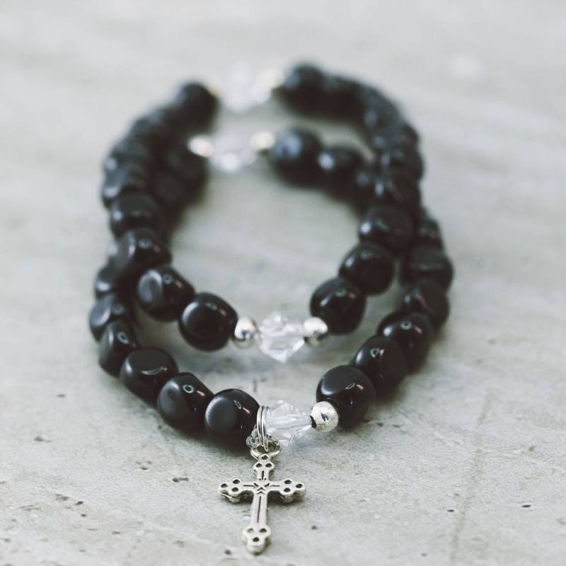 Schwarzer Facettierter Rondelle-Kristall 8 Mm, Handgefertigte Christliche Armbänder, Rosenkranz-Armbänder Oder Armbänder Ohne Kreuz Schwarzer Facettierter Rondelle-Kristall 8 Mm, Handgefertigte Christliche Armbänder, Rosenkranz-Armbänder Oder Armbänder Ohne Kreuz von rosiesbracelets