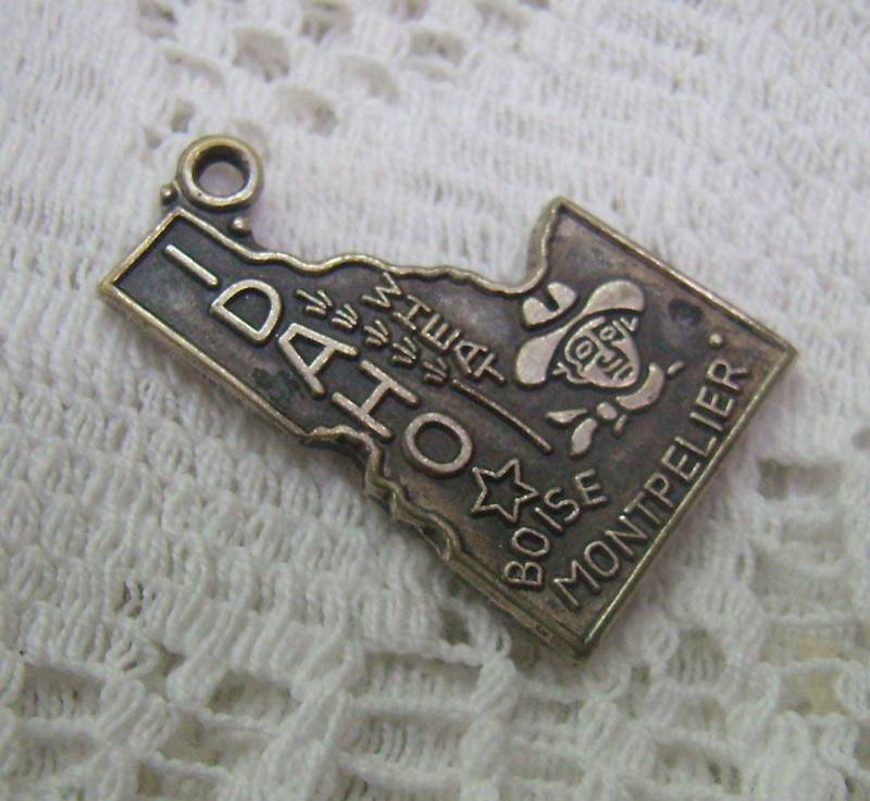 Idaho State Anhänger Antikes Silber Reise-Souvenir Idaho State Anhänger Antikes Silber Reise-Souvenir von rosiesvintageshop