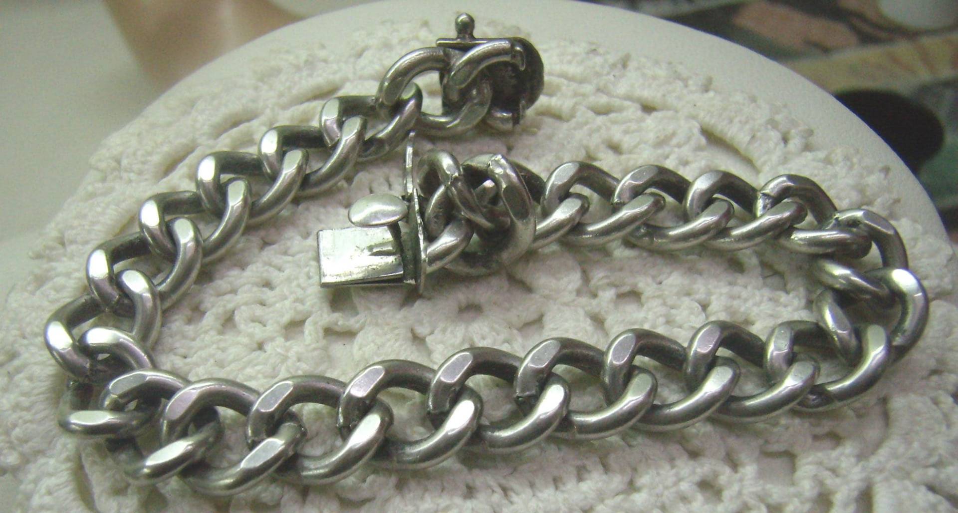 Vintage Sterling Silber Gliederarmband - Signiert Ecco Vintage Sterling Silber Gliederarmband - Signiert Ecco von rosiesvintageshop