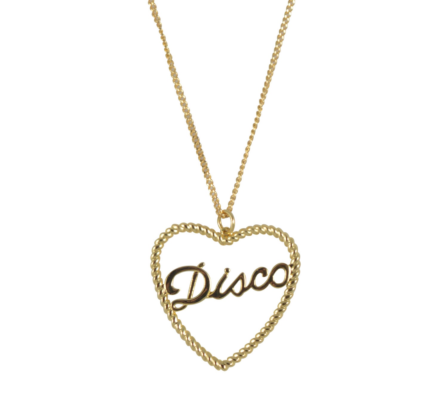 Gold Disco Seil Halskette, Süße 70Er Jahre Anhänger Herz Halskette Geburtstag Oder Valentinstag Gold Disco Seil Halskette, Süße 70Er Jahre Anhänger Herz Halskette Geburtstag Oder Valentinstag von rosiewonders
