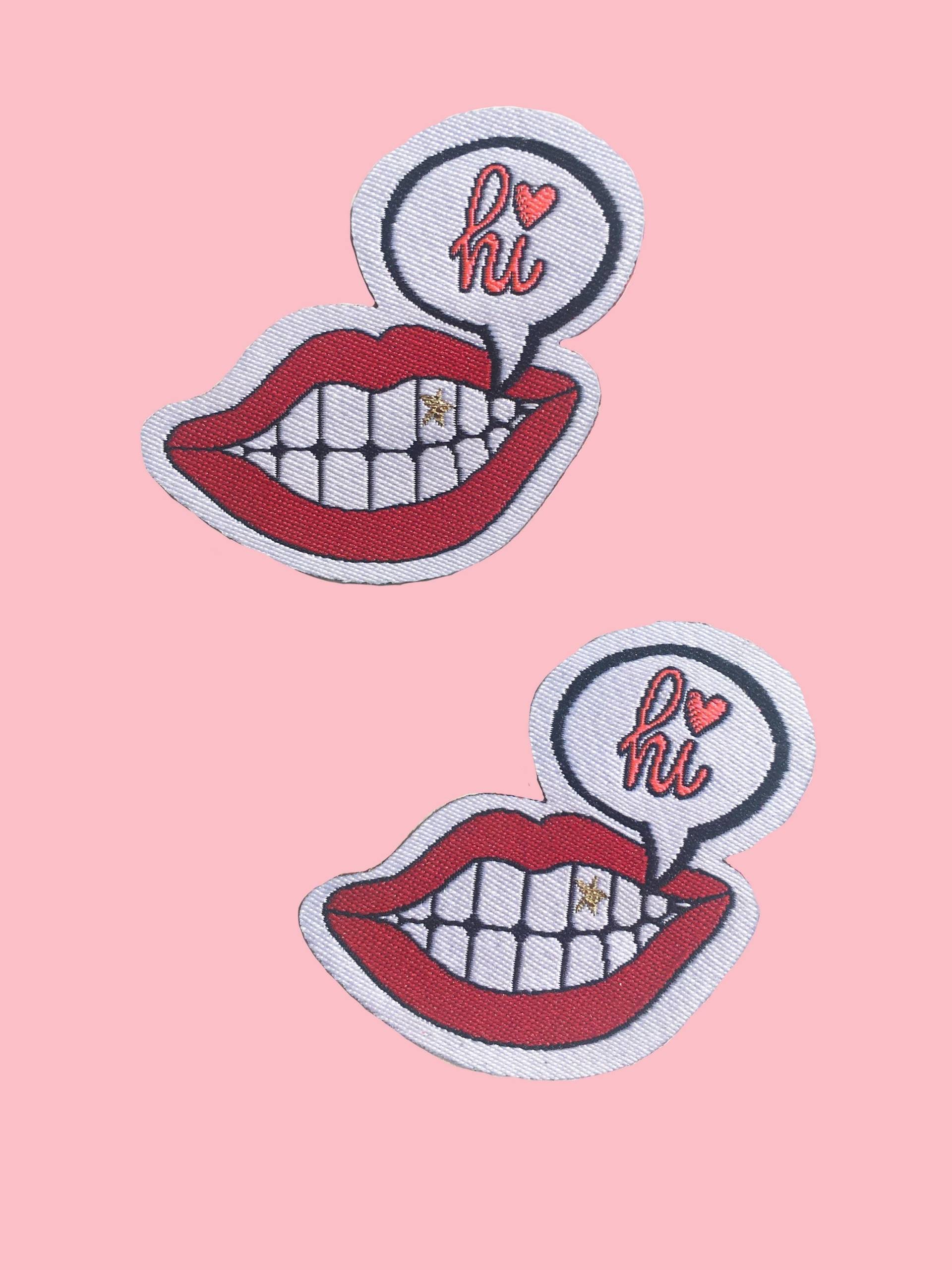 Pop Art Lippen Aufnäher Zahn | 50 Mm von rosiewonders