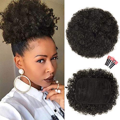 Rosmile Afro-Pferdeschwanz-Verlängerung für schwarze Frauen, Premium-Qualität, Nr. 2, 80 g, Afro-Pferdeschwanz, kurzer synthetischer Pferdeschwanz, für natürliches Haar, Locken von rosmile
