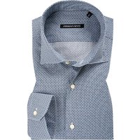 rosso e nero Herren Hemd blau gemustert Slim Fit von rosso e nero