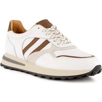 rosso e nero Herren Sneaker weiß Leder geprägt von rosso e nero