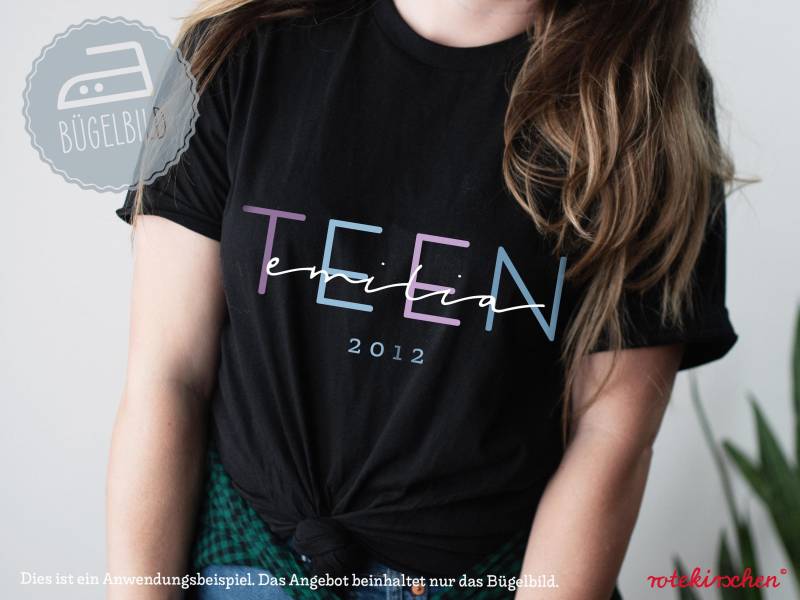 Bügelbild Teen - Personalisiert Mit Name & Geburtsjahr Diy Bügelmotiv Boho Stil Geschenkidee Für Teenager Geburtstagsshirt 13 Jahre Bügelbild Teen - Personalisiert Mit Name & Geburtsjahr Diy Bügelmotiv Boho Stil Geschenkidee Für Teenager Geburtstagsshirt 13 Jahre von rotekirschen
