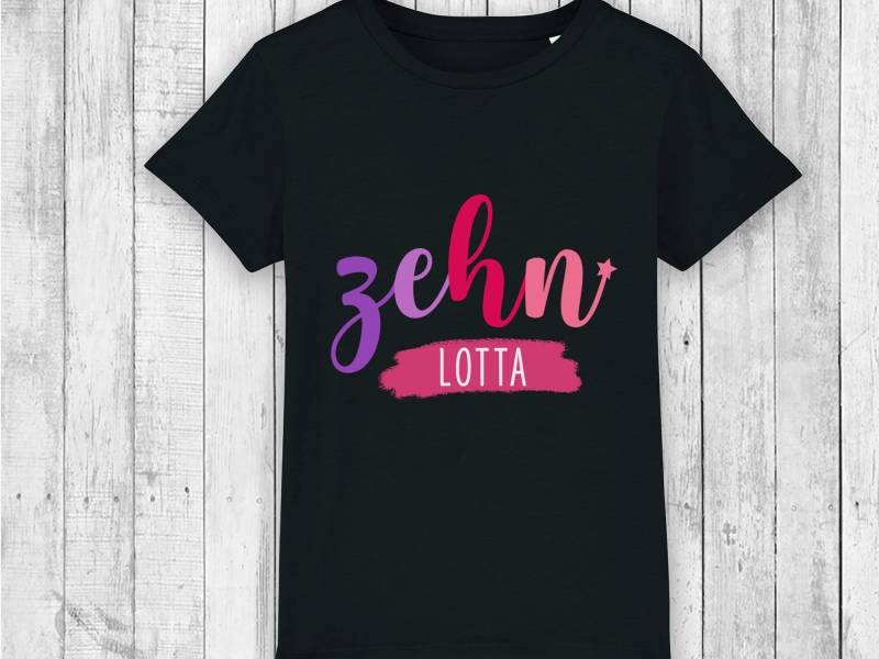 Geburtstagsshirt Personalisiert | Alter Als Wort Zahl Est. Geburtsjahr 1 2 3 4 5 6 7 8 9 10 11 12 Mädchen Acht Zehn Elf Zwölf von rotekirschen
